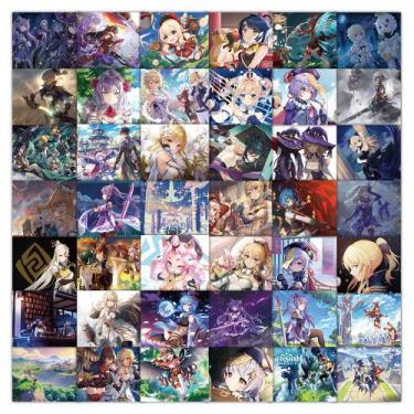 Imagem de Adesivos Genshins Impacts, vinil impermeável, anime, 52 unidades - yiw