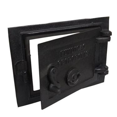 Imagem de Porta Ferro Fundido Fornalha Cinzeiro Fogão A Lenha Suspiro Frontal 21x28cm