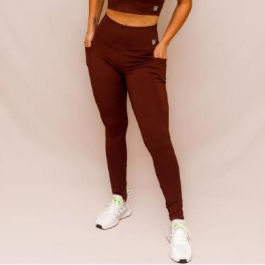 Imagem de Legging Confort Bolso Treino Corrida - Coffee - - HNR, P, Coffee