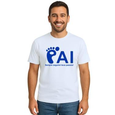 Imagem de Camiseta Pai Seguirei Teus Passos Personalizada - Use P4, Branco, Adul