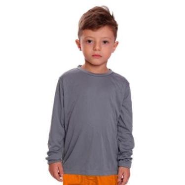 Imagem de Camiseta Infantil Menino Proteção UV Térmica Solar Manga Longa Camisa Esporte-Masculino