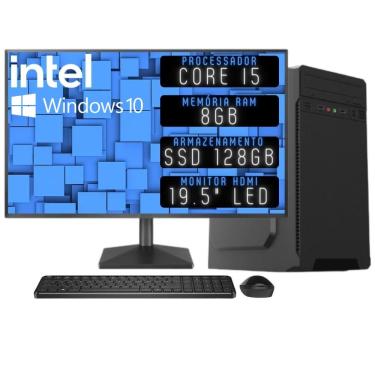 Imagem de Computador Completo 3green Desktop Intel Core i5 8GB Monitor 19.5" HDMI SSD 128GB Windows 10 3D-082