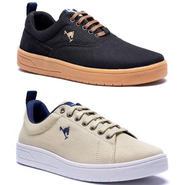 Imagem de Kit 2 Pares Tênis Casual Masculino Polo Joy em Lona Cadarço-Masculino
