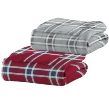 Imagem de Manta Cobertor 180X200 Kit 2 Peças Marcio Casal Xadres - Camesa