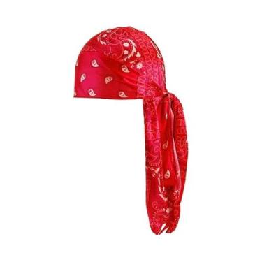 Imagem de Durag Bandana Com Estampa De Amoeba Sedosa, Touca Turbante Pirata De C
