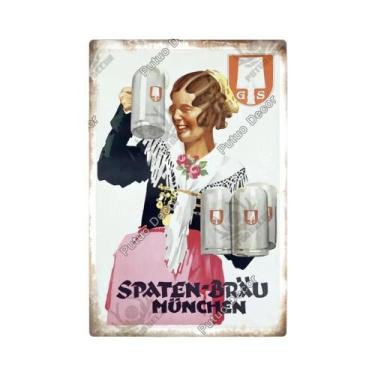 Imagem de Placa De Metal Vintage Da Marca De Cerveja Alemã Putuo Para Decoração 