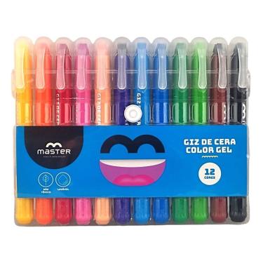 Imagem de Giz de Cera OEM Color Gel Retrátil Extremamente Macio Lavável Não Tóxico Estojo com 12...