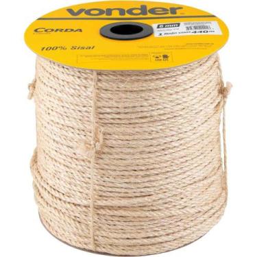 Imagem de Corda de Sisal 6 mm x 440 m, 3 Pernas, Vonder