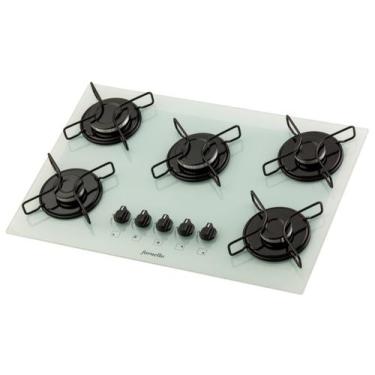 Imagem de Fogão Cooktop FORNELLO a gás 5 bocas branco - acendimento automático
