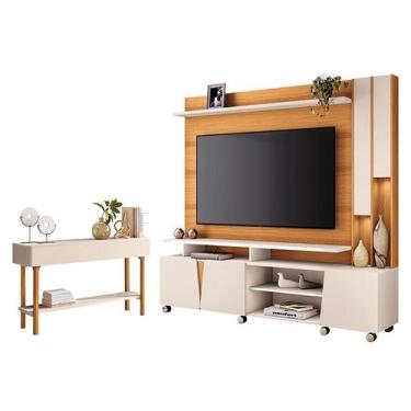 Imagem de Estante Home Theater Virtus Cinamomo Off White com Aparador Fiero Off 
