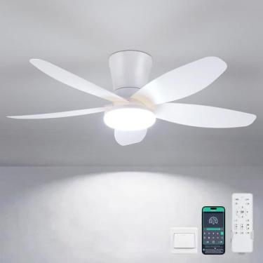 Imagem de Ventilador de teto Surtime 36" com luz LED regulável de baixo perfil