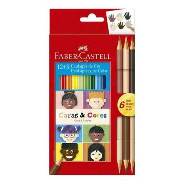 Imagem de Lapis De Cor Faber Castell 12 Cores +3 Caras E Cores