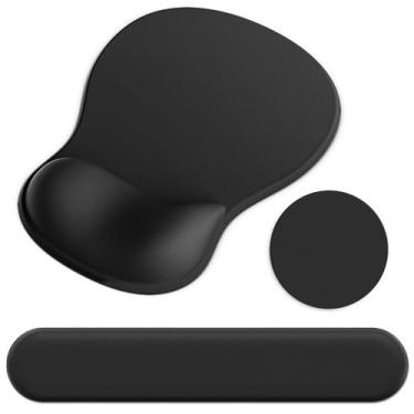 Imagem de Set de Mouse Pad y Reposamuñecas para Teclado G JGOO Ergonómico Negro