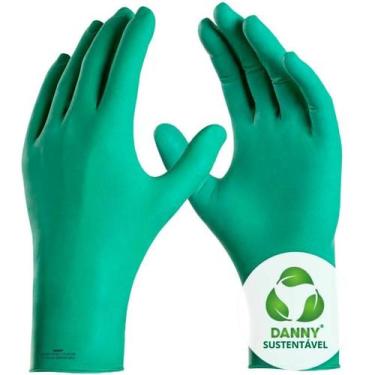 Imagem de Luva Segurança Eco Sensiflex Nitrílica Verde 100UN Danny CA 45796 Tama