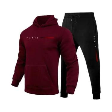Imagem de Conjunto Esportivo Masculino Confortável Com Capuz, Calças De Moletom,