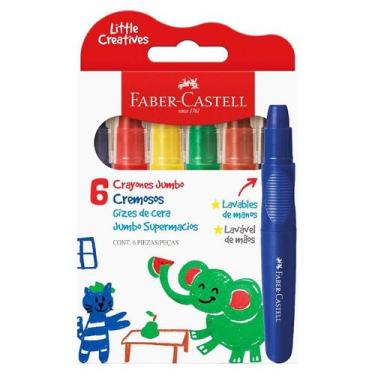 Imagem de Giz de Cera Jumbo Faber Castell Supermacio 6 cores