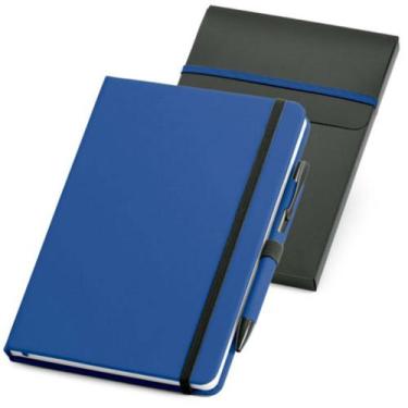 Imagem de Caderneta de Anotações 14x21cm Sem Pauta Com Caneta - TopGet, Azul Roy