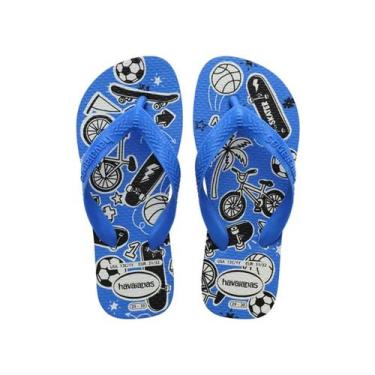Imagem de Chinelo Havaianas De Dedo Kids Athletic Branco/Azul, 33/34, Branco, Az