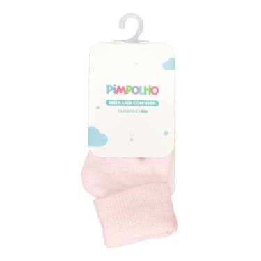 Imagem de Meia Lisa para bebê com vira - Pimpolho, Rosa bebê