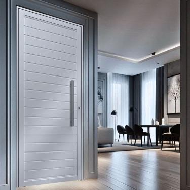 Imagem de Porta de Aluminio Lambri Social 210x85cm com Puxador Branco