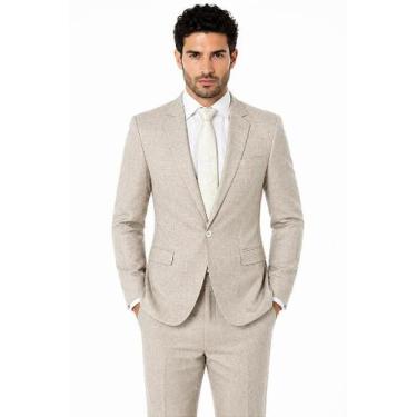 Imagem de Terno Masculino Bege Areia Microfibra Slim Corte Italiano - T&C, Marro