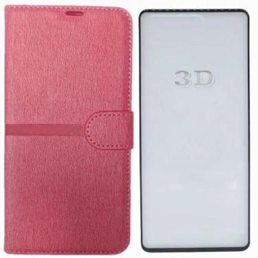 Imagem de Kit Capa Carteira Compatível c/ Samsung A14 + Película 3D - Dino Case,