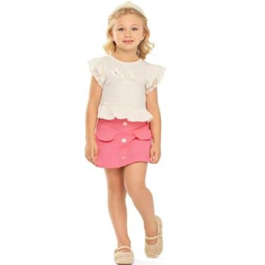 Imagem de Conjunto Infantil Menina Verão Belle - Angerô, Areia, 4