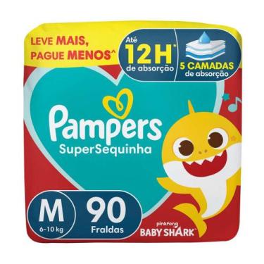 Imagem de Fralda Descartável Pampers Supersequinha Jumbo M 90 Tiras, M, 90