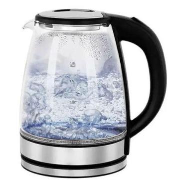 Imagem de Chaleira Jarra Bule Elétrica Vidro Preta 1,8 Litros 110v - Mimo Style