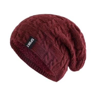 Imagem de Gorro Feminino De Inverno Com Forro De Lã, Quente, Casual, Tricotado, 