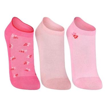 Imagem de Kit 3 meia lupo com cano curto ref:4535 feminino, Rose, Rosa claro, Ro