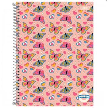 Imagem de Caderno 10 Matérias 160 Folhas Feminino Tilibra Capa Dura, Borboletas