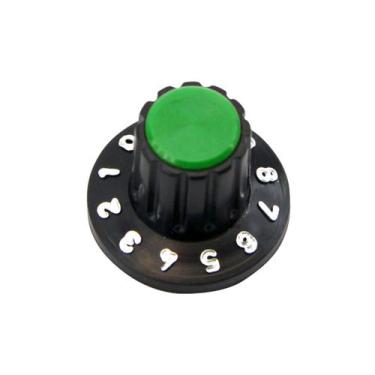 Imagem de 10x Knob Redondo Numerado Estriado S/ Parafuso 1426 - Verde - PIX