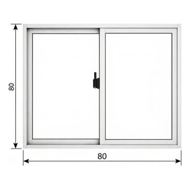 Imagem de Janela 2 Folhas De Correr 80x80 Aluminio Branco Vidro Liso - Variadas
