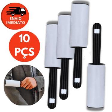 Imagem de Combo Rolo Adesivo Tira Pelos Remove Fiapos Poeira Cabelo Roupa Sofá T
