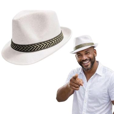 Imagem de Chapéu Malandrinho Sambista Poliéster Branco Carnaval Extra Festas