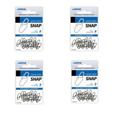 Imagem de Snap Marine Quick Lock Prata n° 0 1 2 3 Kit 80un Aço Nickel Robalos Pescadas