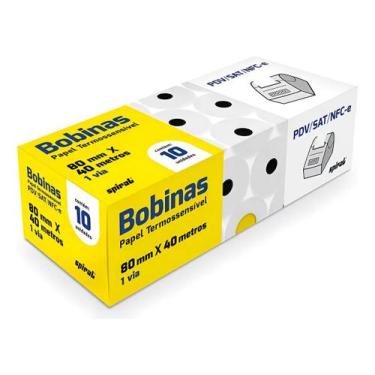 Imagem de Bobina Térmica Para Pdv, 80mm X 40m, 64631, Spiral 10 Un
