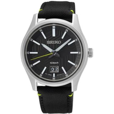 Imagem de Seiko Relógio masculino Big Date quartzo mostrador preto SUR517P1