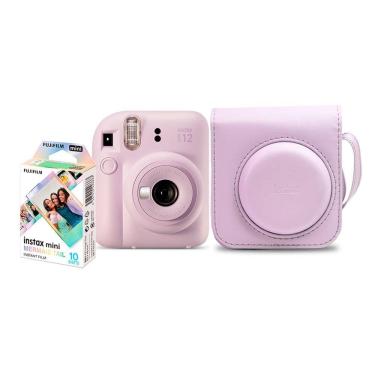 Imagem de Kit Câmera Analógica Fujifilm Instax Mini 12 Lilás Mermaid com Bolsa e Pack com 10 Filmes