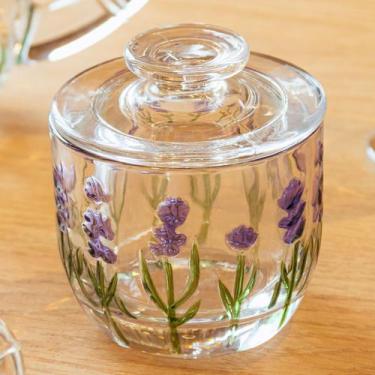Imagem de Manteigueira Francesa Lavanda Hand Painting 9,8cm - Lyor - Rojemac Imp