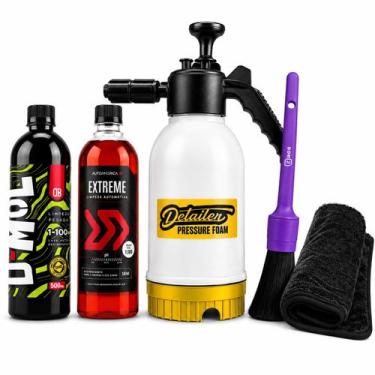 Imagem de Kit Lavagem Premium Snow Foam Manual 2L + D-MOL + Extreme 500ml + Pinc