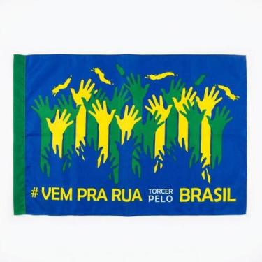 Imagem de Pack Com 50 Bandeira Tec Vem Pra Rua Azul S/H 30X45 - Senhor Preço