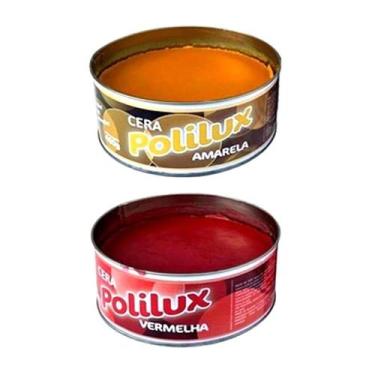 Imagem de Kit 2 Cera Pastosa Polilux Lata Amarela e Vermelha 400g