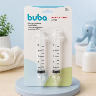 Imagem de Lavador Nasal Bebê Buba Kit 2 Seringas 10ml com Bico de Silicone Ref:1