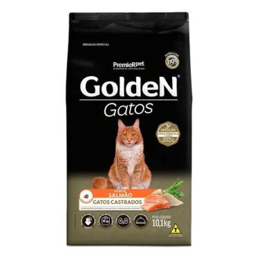Imagem de Ração Golden Gatos Adultos Castrados Sabor Salmão 10kg - Congratulatio
