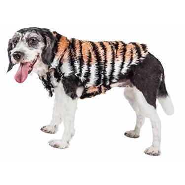 Imagem de Jaqueta Pet Life Luxe 'Tigerbone' Glamourous Tigre Padronizado pelo de Mink, Médio, Marrom