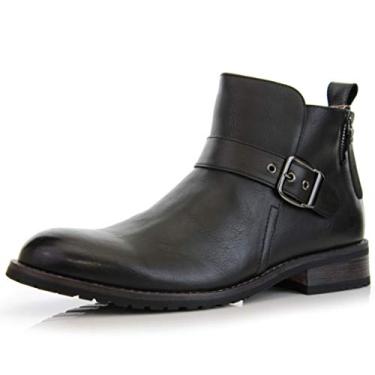 Imagem de Ferro Aldo Botas de Motocicleta Masculinas Casuais com Zíper e Fivela, Preto, 8