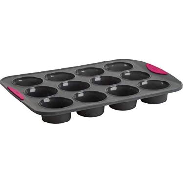 Imagem de Trudeau Forma de muffins de silicone, 12 cavidades, fúcsia
