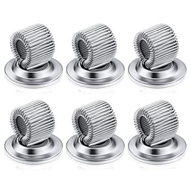 Imagem de Hlily Suporte De Caneta Clipes De Aço Manganês Suporte De Caneta Autoadesivo Organizador De Lápis Com Laço De Mola Ajustável Para Geladeira Quadro Branco Apagador E Em Mapa De Placa (6 Peças, Prata)